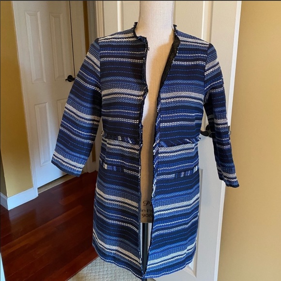 Vineyard Vines Women's Striped Woven Cotton Jacket Deep Bay Blue XS NWT $148 - Picture 5 of 7